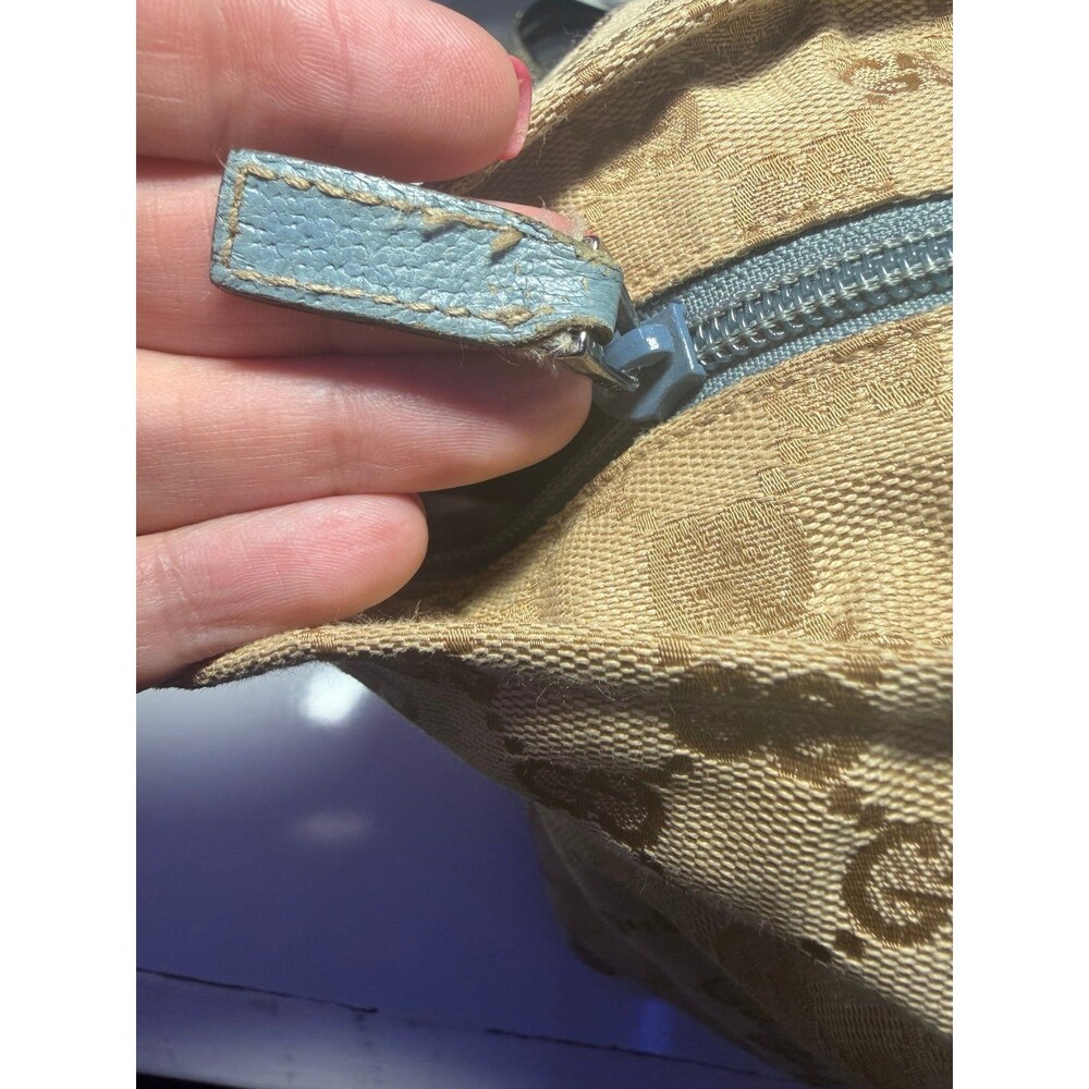 Rare Gucci blue and brown monogram. Pre-loved. Certified on Mercari. - Picture 6 of 14